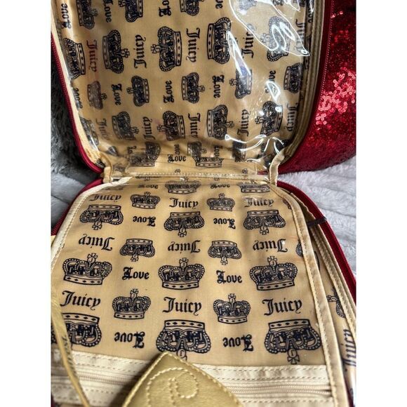 Vintage og juicy couture strawberry velour makeup cosmetic case bag - Picture 10 of 12
